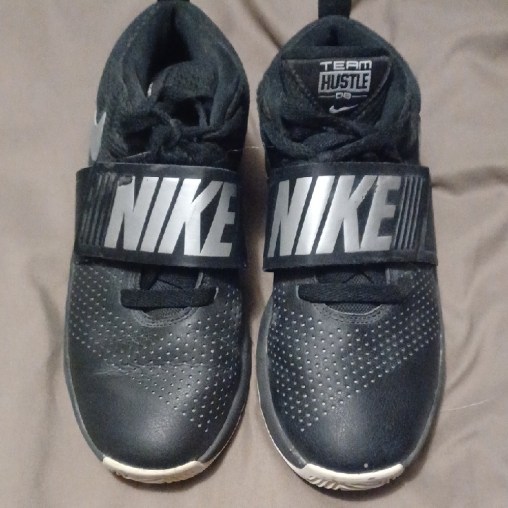 Nike Black and Silver Sneakers with Velcro Strap
